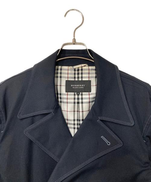 BURBERRY BLACK LABEL（バーバリーブラックレーベル）BURBERRY BLACK LABEL (バーバリーブラックレーベル) ホース刺繍 ダブルコート ブラック サイズ:Mの古着・服飾アイテム