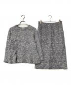 SHIPSシップス）の古着「ツイードブラウススカートセットアップ」｜ネイビー×ホワイト