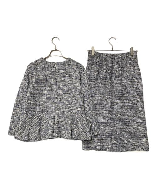 SHIPS（シップス）SHIPS (シップス) ツイードブラウススカートセットアップ ネイビー×ホワイト サイズ:Mの古着・服飾アイテム