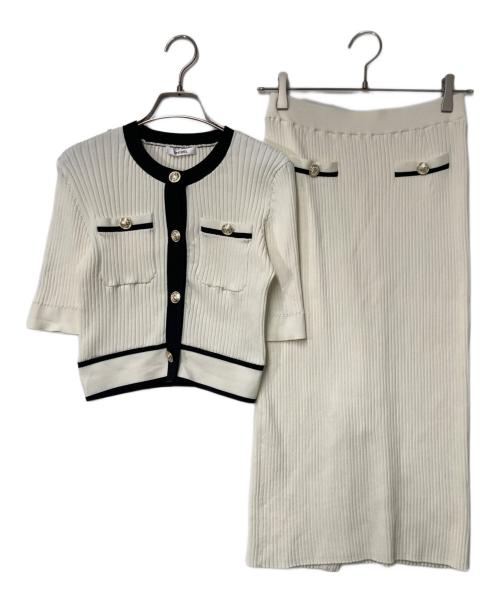 Snidel（スナイデル）Snidel (スナイデル) メタルボタンニットセットアップ アイボリー ブラック サイズ:Fの古着・服飾アイテム