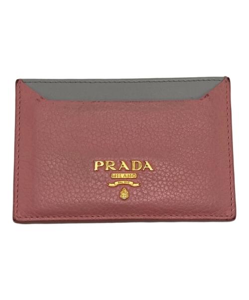 PRADA（プラダ）PRADA (プラダ) カードケース イタリア製 ピンク×グレーの古着・服飾アイテム