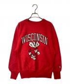 Champion REVERSE WEAVEチャンピオン リバース ウィーブ）の古着「90's WISCONSIN USA製 バッキー・バジャー/Bucky Badger スウェット」｜レッド