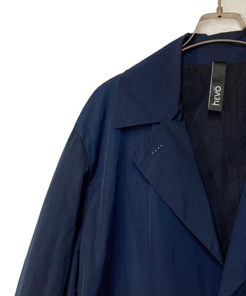HEVO（イーヴォ）Hevo (イーヴォ) ウォーターレペレントポリエステルコットンソリッドベルテッドアルスターコート ネイビー サイズ:44の古着・服飾アイテム