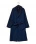 Hevo（イーヴォ）の古着「ウォーターレペレントポリエステルコットンソリッドベルテッドアルスターコート」｜ネイビー