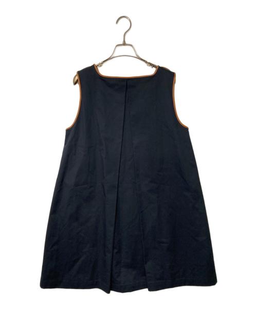 rosy monster（ロージーモンスター）rosy monster (ロージーモンスター) バレリーナパイピングワンピース ネイビー×ブラウン サイズ:Fの古着・服飾アイテム