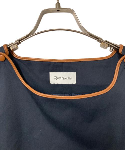 rosy monster（ロージーモンスター）rosy monster (ロージーモンスター) バレリーナパイピングワンピース ネイビー×ブラウン サイズ:Fの古着・服飾アイテム