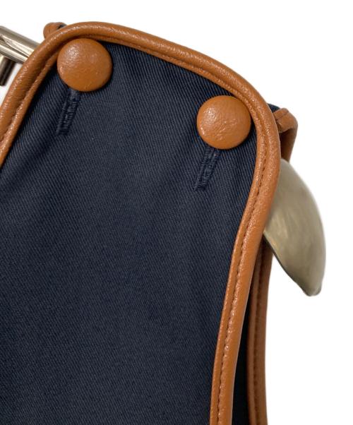 rosy monster（ロージーモンスター）rosy monster (ロージーモンスター) バレリーナパイピングワンピース ネイビー×ブラウン サイズ:Fの古着・服飾アイテム