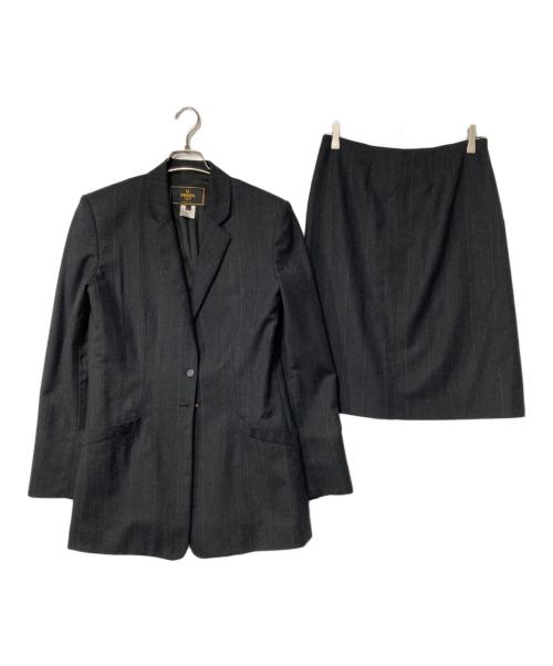 FENDI（フェンディ）FENDI (フェンディ) スカート ストライプセットアップ ダークグレー サイズ:42の古着・服飾アイテム