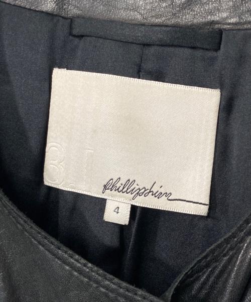 3.1 phillip lim（スリーワンフィリップリム）3.1 phillip lim (スリーワンフィリップリム) ラムレザージャケット ブラック サイズ:4の古着・服飾アイテム