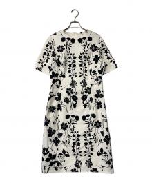 OSCAR DE LA RENTA（オスカーデラレンタ）の古着「花柄ワンピース」｜ホワイト×ブラック