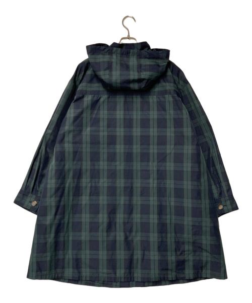 Leilian（レリアン）Leilian (レリアン) ライナー付きフーデットコート グリーン×ネイビー サイズ:13の古着・服飾アイテム