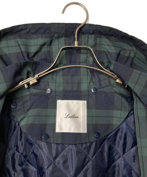 Leilian（レリアン）Leilian (レリアン) ライナー付きフーデットコート グリーン×ネイビー サイズ:13の古着・服飾アイテム