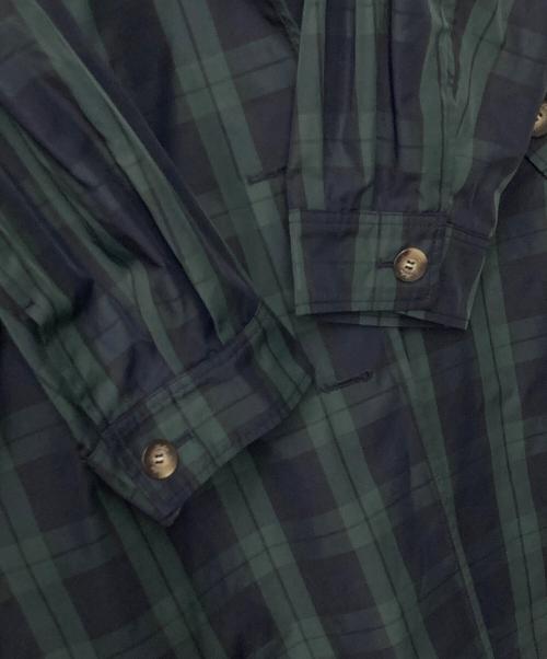 Leilian（レリアン）Leilian (レリアン) ライナー付きフーデットコート グリーン×ネイビー サイズ:13の古着・服飾アイテム