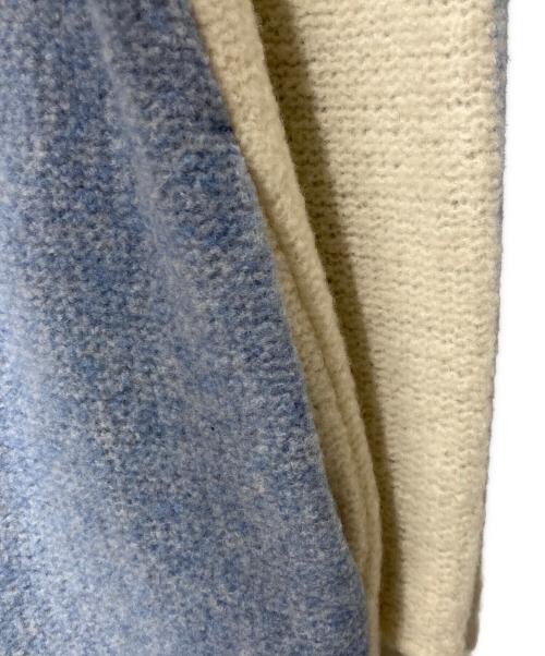 Leilian（レリアン）LEILIAN (レリアン) カラーブロックニットコート ブルー×グレー×アイボリー サイズ:13の古着・服飾アイテム