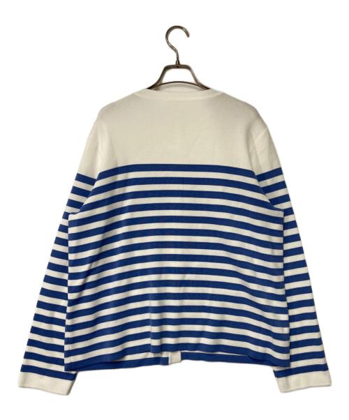 Leilian（レリアン）Leilian (レリアン) ボーダー柄カーディガン ホワイト×ブルー サイズ:13の古着・服飾アイテム