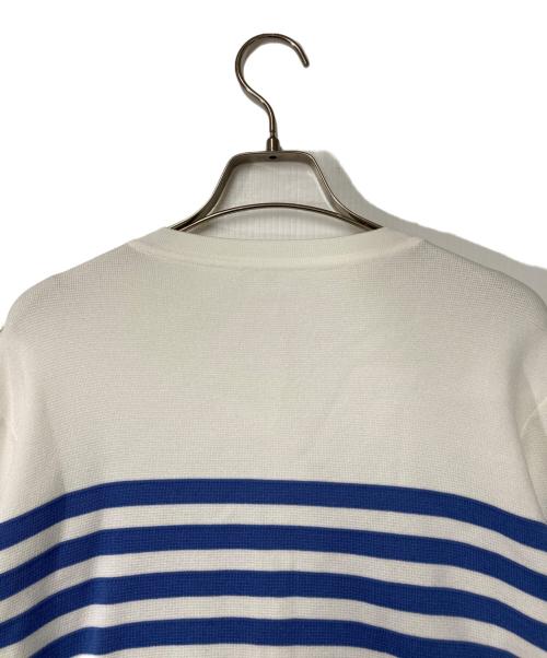 Leilian（レリアン）Leilian (レリアン) ボーダー柄カーディガン ホワイト×ブルー サイズ:13の古着・服飾アイテム