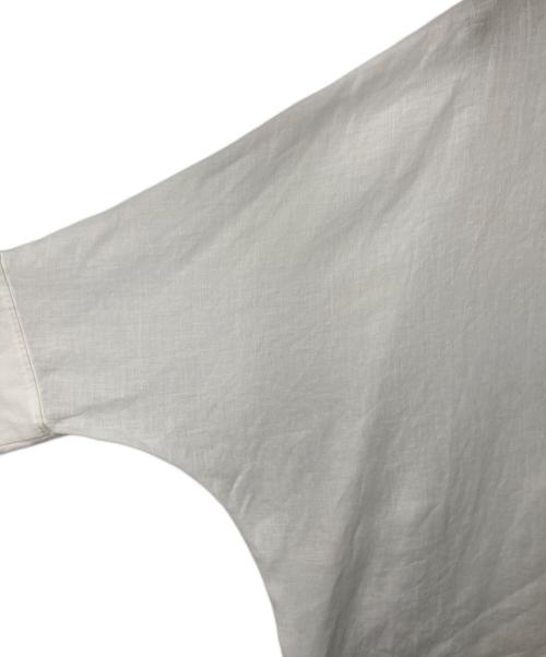 Leilian（レリアン）LEILIAN (レリアン) リネン バンドカラーブラウス ホワイト サイズ:13の古着・服飾アイテム