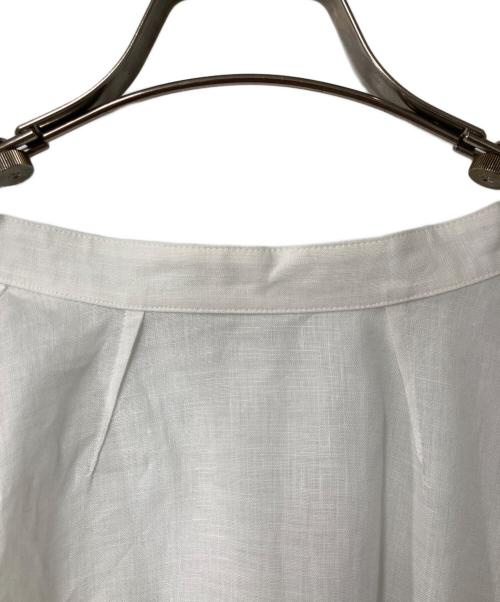 Leilian（レリアン）LEILIAN (レリアン) リネン バンドカラーブラウス ホワイト サイズ:13の古着・服飾アイテム