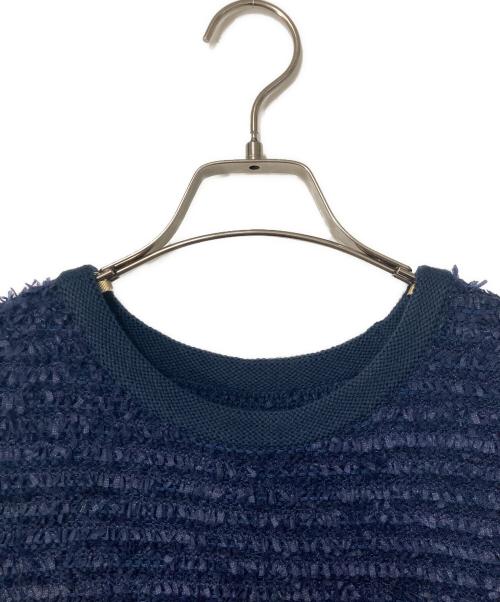 Leilian（レリアン）LEILIAN (レリアン) 異素材コンビプルオーバー ネイビー サイズ:13の古着・服飾アイテム