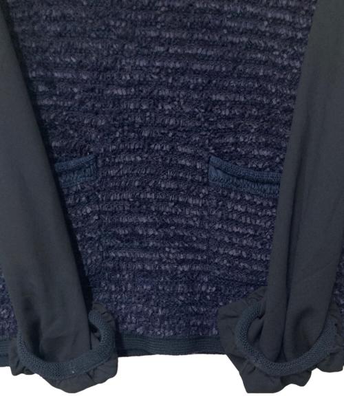 Leilian（レリアン）LEILIAN (レリアン) 異素材コンビプルオーバー ネイビー サイズ:13の古着・服飾アイテム