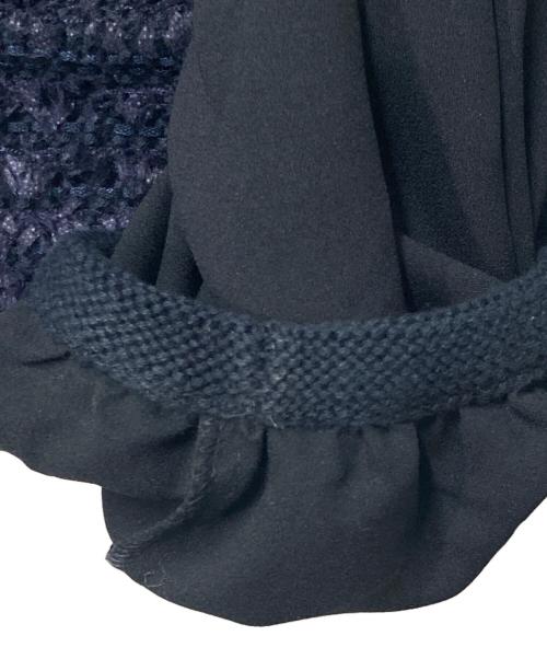 Leilian（レリアン）LEILIAN (レリアン) 異素材コンビプルオーバー ネイビー サイズ:13の古着・服飾アイテム