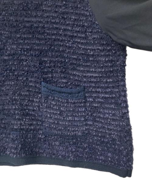 Leilian（レリアン）LEILIAN (レリアン) 異素材コンビプルオーバー ネイビー サイズ:13の古着・服飾アイテム