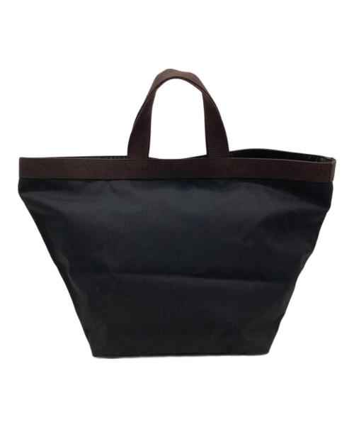 Herve Chapelier（エルベシャプリエ）Herve Chapelier (エルベシャプリエ) 725C コーデュラナイロン舟型トートL ブラック×ブラウンの古着・服飾アイテム