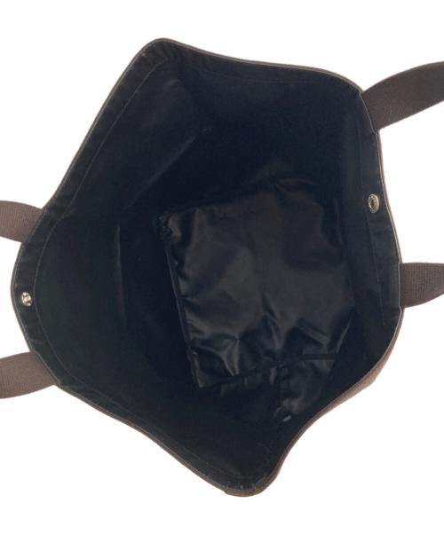 Herve Chapelier（エルベシャプリエ）Herve Chapelier (エルベシャプリエ) 725C コーデュラナイロン舟型トートL ブラック×ブラウンの古着・服飾アイテム