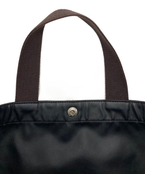 Herve Chapelier（エルベシャプリエ）Herve Chapelier (エルベシャプリエ) 725C コーデュラナイロン舟型トートL ブラック×ブラウンの古着・服飾アイテム