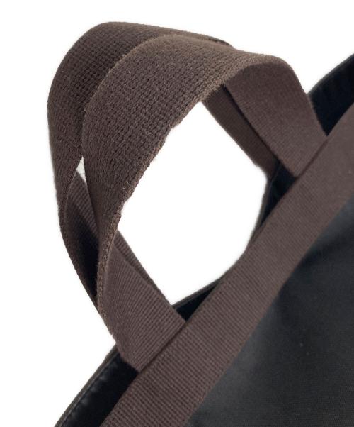 Herve Chapelier（エルベシャプリエ）Herve Chapelier (エルベシャプリエ) 725C コーデュラナイロン舟型トートL ブラック×ブラウンの古着・服飾アイテム