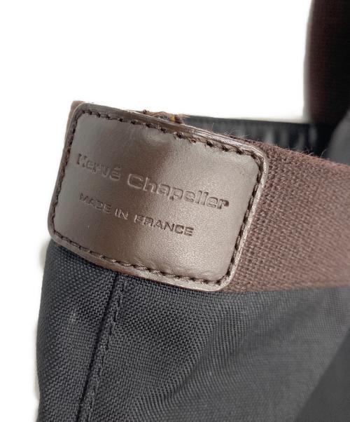 Herve Chapelier（エルベシャプリエ）Herve Chapelier (エルベシャプリエ) 725C コーデュラナイロン舟型トートL ブラック×ブラウンの古着・服飾アイテム