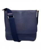 LOEWEロエベ）の古着「アナグラム レザー フラップ ショルダーバッグ」｜ネイビー×レッド