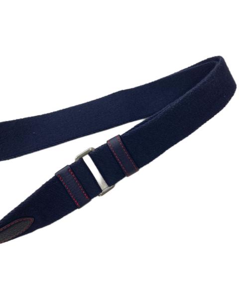 LOEWE（ロエベ）LOEWE (ロエベ) アナグラム レザー フラップ ショルダーバッグ ネイビー×レッドの古着・服飾アイテム