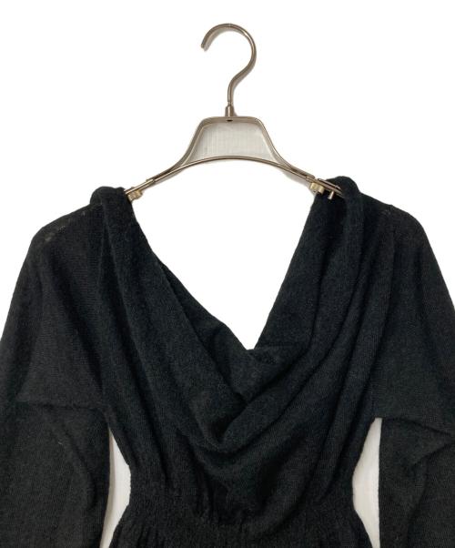 ISSEY MIYAKE（イッセイミヤケ）ISSEY MIYAKE (イッセイミヤケ) アルパカ混 バイカラー ニットオールインワン ブラック×オレンジ サイズ:2の古着・服飾アイテム