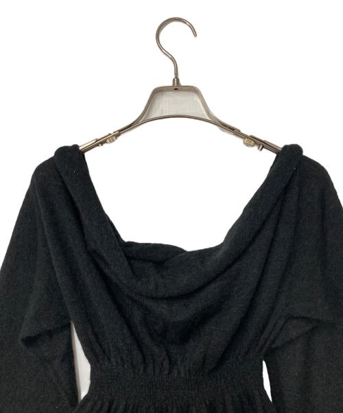 ISSEY MIYAKE（イッセイミヤケ）ISSEY MIYAKE (イッセイミヤケ) アルパカ混 バイカラー ニットオールインワン ブラック×オレンジ サイズ:2の古着・服飾アイテム