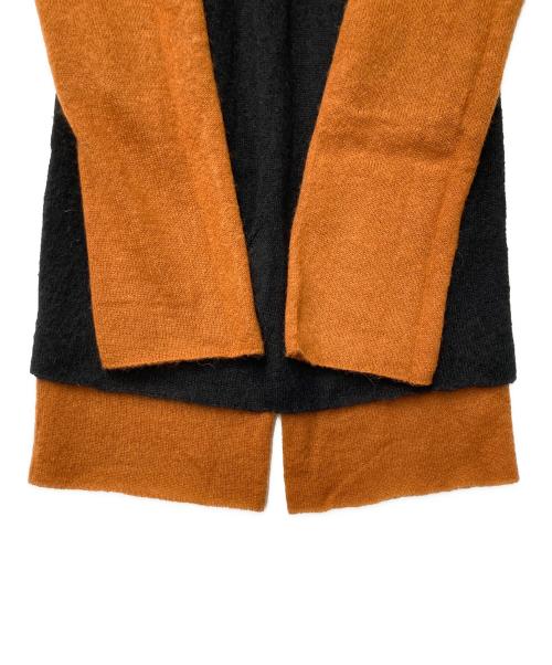 ISSEY MIYAKE（イッセイミヤケ）ISSEY MIYAKE (イッセイミヤケ) アルパカ混 バイカラー ニットオールインワン ブラック×オレンジ サイズ:2の古着・服飾アイテム