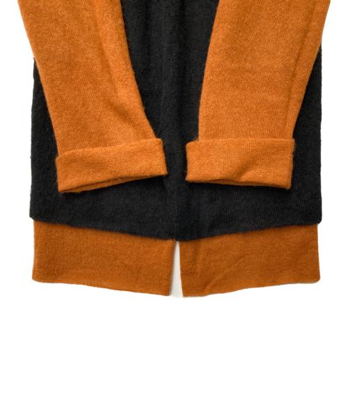 ISSEY MIYAKE（イッセイミヤケ）ISSEY MIYAKE (イッセイミヤケ) アルパカ混 バイカラー ニットオールインワン ブラック×オレンジ サイズ:2の古着・服飾アイテム