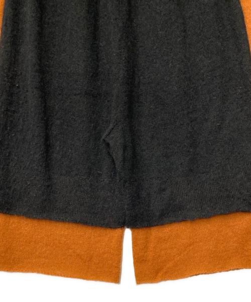 ISSEY MIYAKE（イッセイミヤケ）ISSEY MIYAKE (イッセイミヤケ) アルパカ混 バイカラー ニットオールインワン ブラック×オレンジ サイズ:2の古着・服飾アイテム