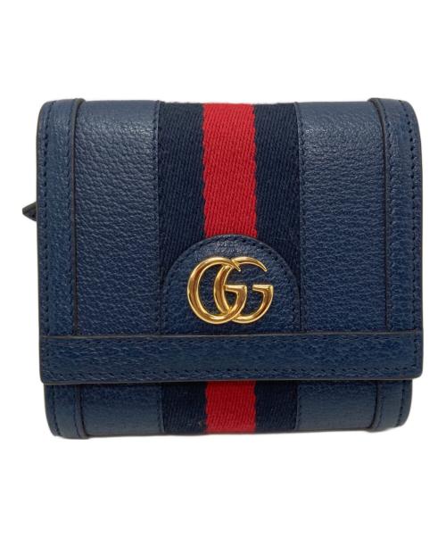 GUCCI（グッチ）GUCCI (グッチ) オフィディア GGウォレット ネイビーの古着・服飾アイテム