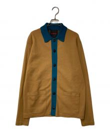 CABAN（キャバン）の古着「コットンカシミヤ ポロカーディガン」｜ブラウン×ブルー