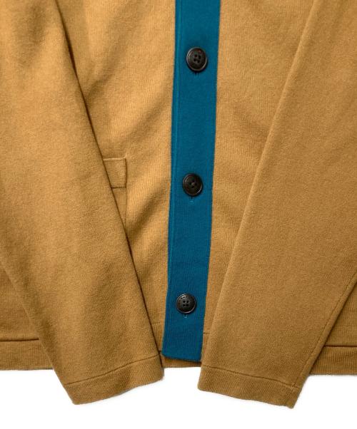 CABAN（キャバン）CABaN (キャバン) コットンカシミヤ ポロカーディガン ブラウン×ブルー サイズ:Ｍの古着・服飾アイテム