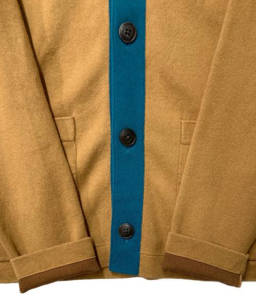 CABAN（キャバン）CABaN (キャバン) コットンカシミヤ ポロカーディガン ブラウン×ブルー サイズ:Ｍの古着・服飾アイテム