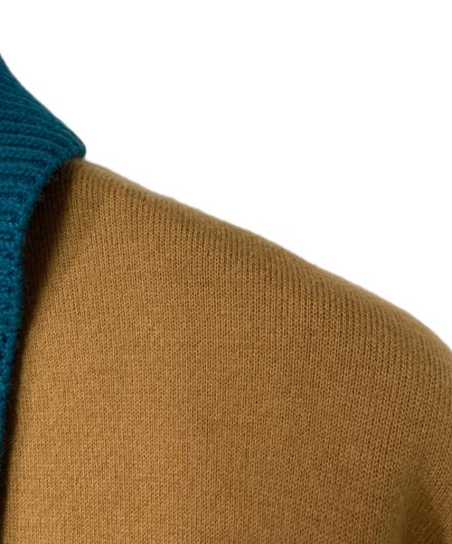 CABAN（キャバン）CABaN (キャバン) コットンカシミヤ ポロカーディガン ブラウン×ブルー サイズ:Ｍの古着・服飾アイテム