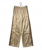 adidasアディダス）の古着「モノグラムサテントラックパンツ」｜ベージュ×ブラウン