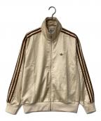 adidasアディダス）の古着「モノグラム サテン ファイヤーバード トラックジャケット」｜ベージュ×ブラウン