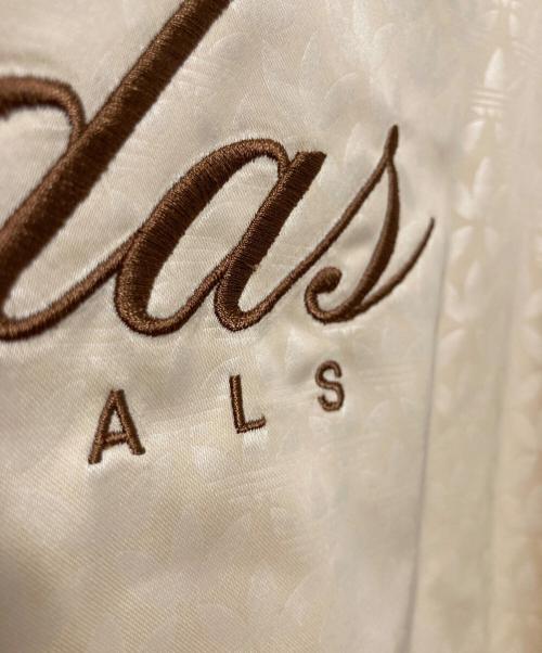 adidas（アディダス）adidas (アディダス) モノグラム サテン ファイヤーバード トラックジャケット ベージュ×ブラウン サイズ:Ｍの古着・服飾アイテム