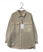 Loungedressラウンジドレス）の古着「ダメージデニムシャツ」｜ベージュ