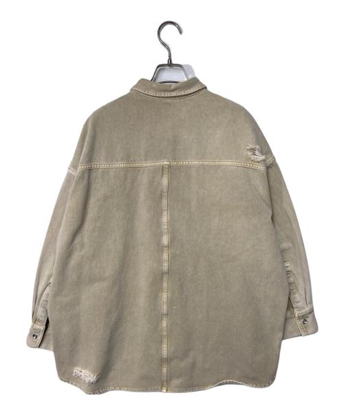 Loungedress（ラウンジドレス）Loungedress (ラウンジドレス) ダメージデニムシャツ ベージュ サイズ:Sの古着・服飾アイテム