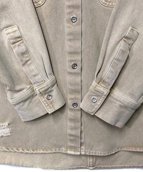 Loungedress（ラウンジドレス）Loungedress (ラウンジドレス) ダメージデニムシャツ ベージュ サイズ:Sの古着・服飾アイテム