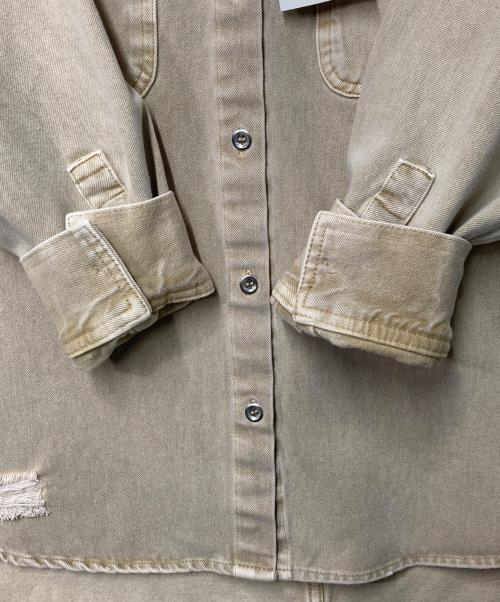 Loungedress（ラウンジドレス）Loungedress (ラウンジドレス) ダメージデニムシャツ ベージュ サイズ:Sの古着・服飾アイテム